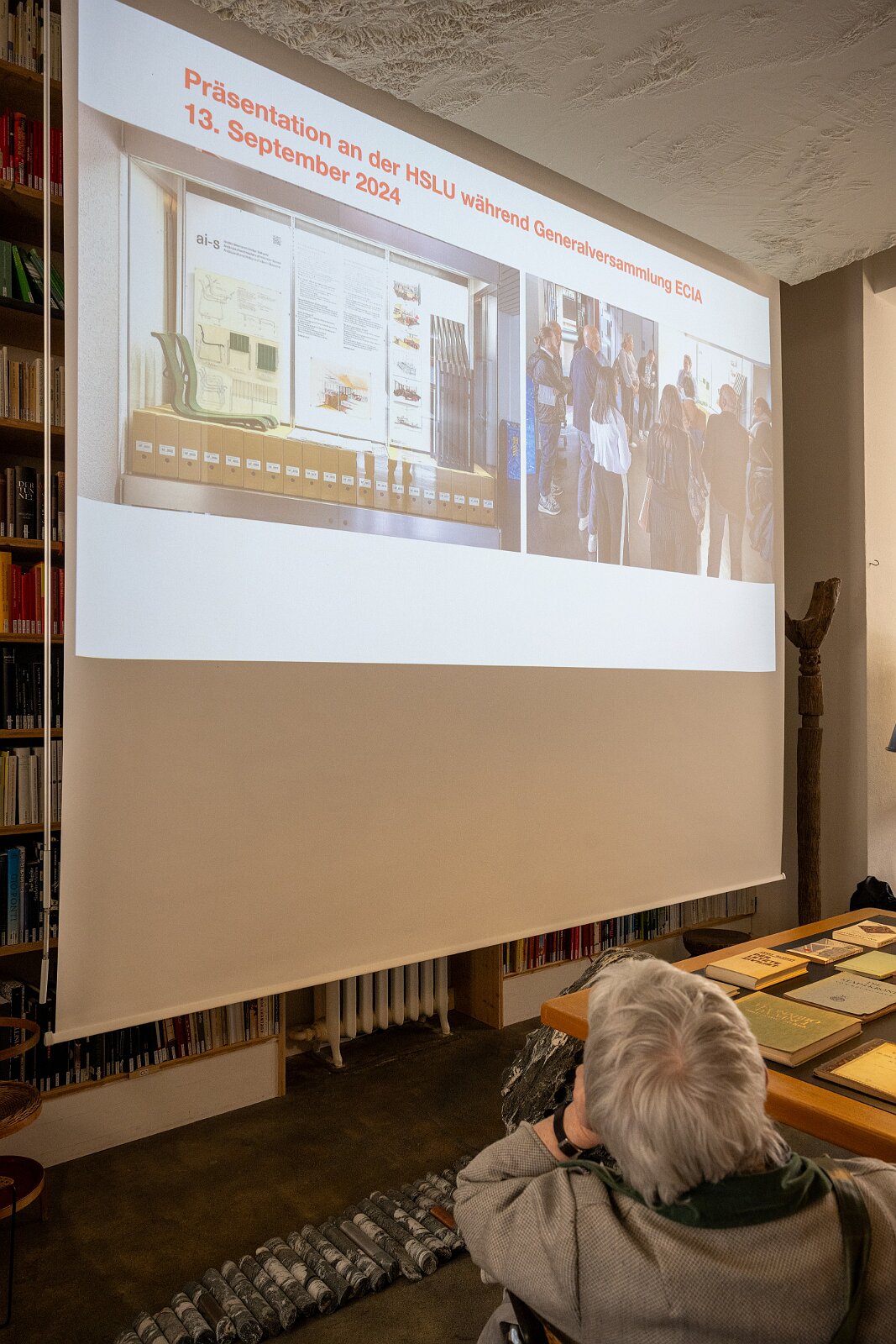 AiI-S Mitgliederversammlung Besichtigung Werk-Bibliothek von Lucius und Annemarie Burckhardt-Wackernagel im Case Studio VOGT, Zürich