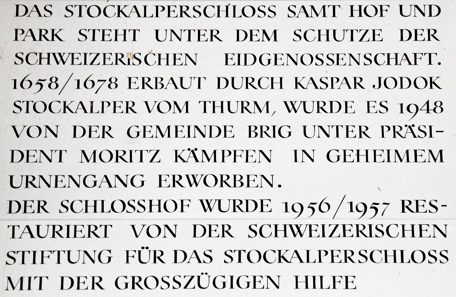 VSI.ASAI. - 65. Generalversammlung in Brig | Stockalmerpalast in Brig 