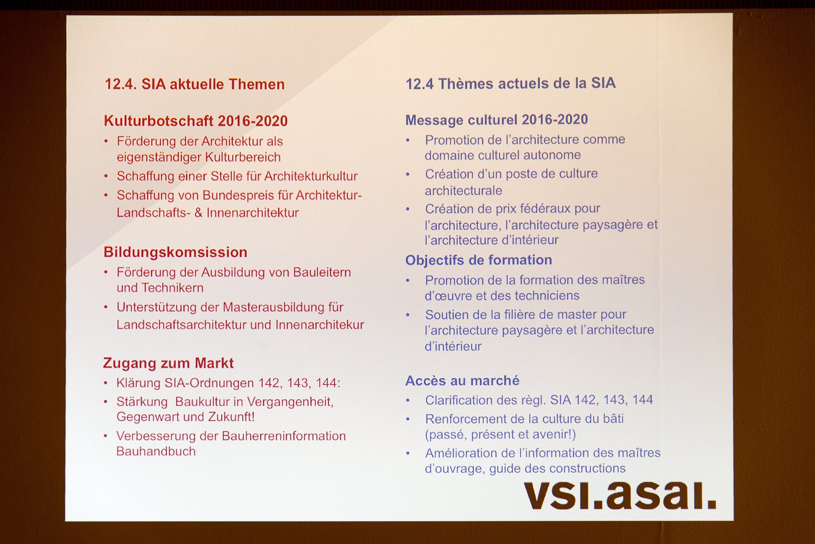 VSI.ASAI - Generalversammlung 09.05.2015 | Spazio Officina Chiasso 