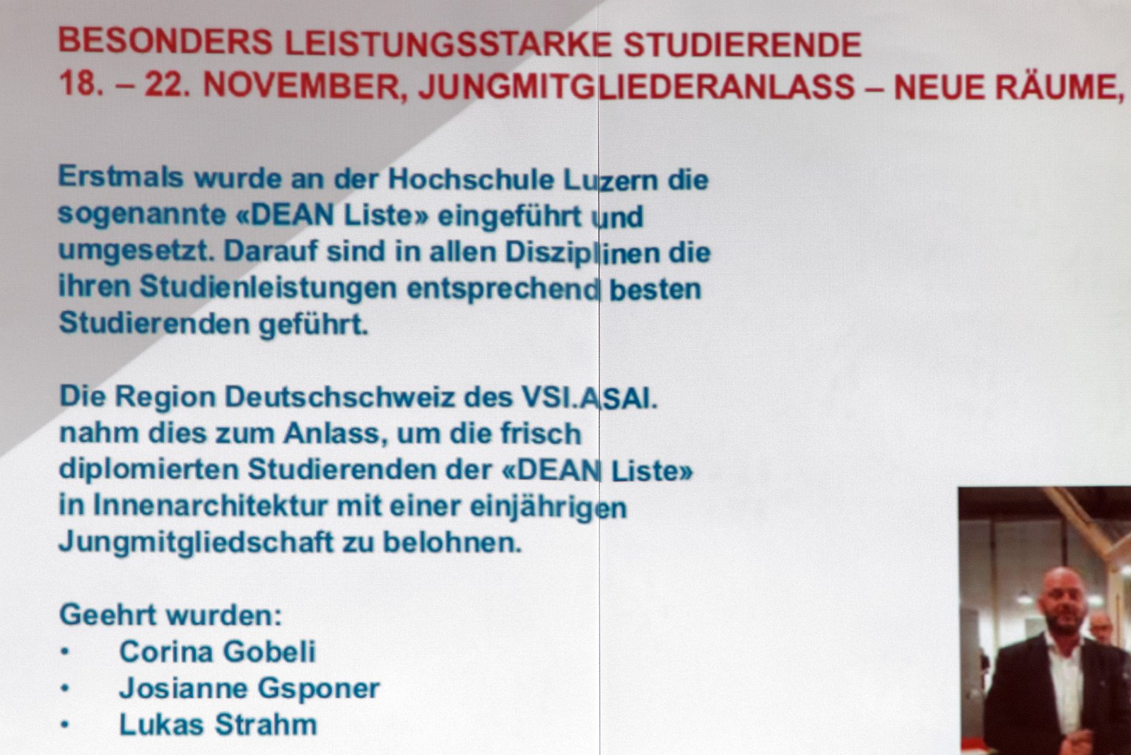 VSI.ASAI. Regionalversammlung Deutschschweiz 